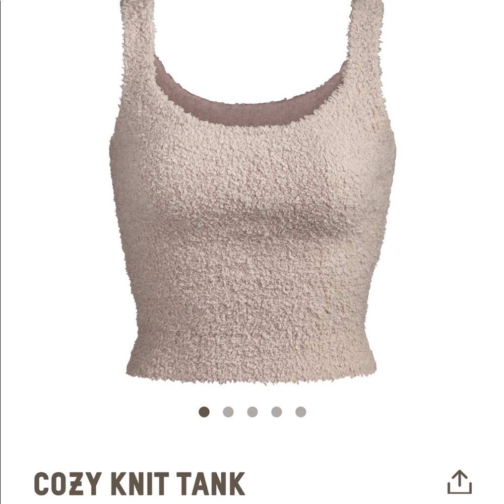 Skims Cozy knit tank/shirt set - Stone S/M